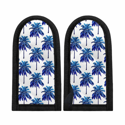 Blue Palm Tree Pattern Print Skillet Handle Cover
