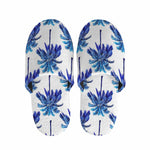 Blue Palm Tree Pattern Print Slippers