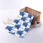 Blue Palm Tree Pattern Print Towel