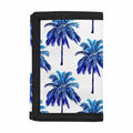 Blue Palm Tree Pattern Print Trifold Wallet