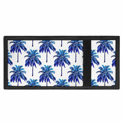 Blue Palm Tree Pattern Print Trifold Wallet