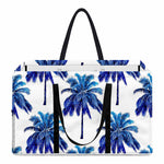 Blue Palm Tree Pattern Print Utility Tote Bag