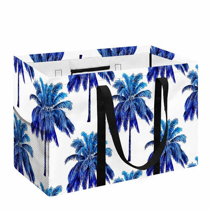 Blue Palm Tree Pattern Print Utility Tote Bag