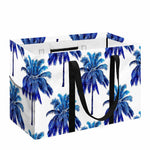 Blue Palm Tree Pattern Print Utility Tote Bag