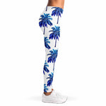 Blue Palm Tree Pattern Print Women's Leggings