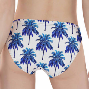 Blue Palm Tree Pattern Print Women's Panties