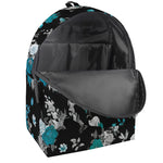 Blue Peony And Grey Rose Floral Print Backpack