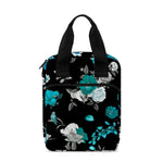 Blue Peony And Grey Rose Floral Print Bible Tote Bag