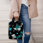 Blue Peony And Grey Rose Floral Print Bible Tote Bag