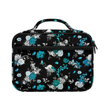 Blue Peony And Grey Rose Floral Print Briefcase Bible Bag