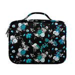 Blue Peony And Grey Rose Floral Print Briefcase Bible Bag