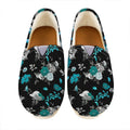 Blue Peony And Grey Rose Floral Print Casual Shoes
