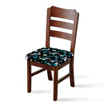 Blue Peony And Grey Rose Floral Print Chair Cushion Cover