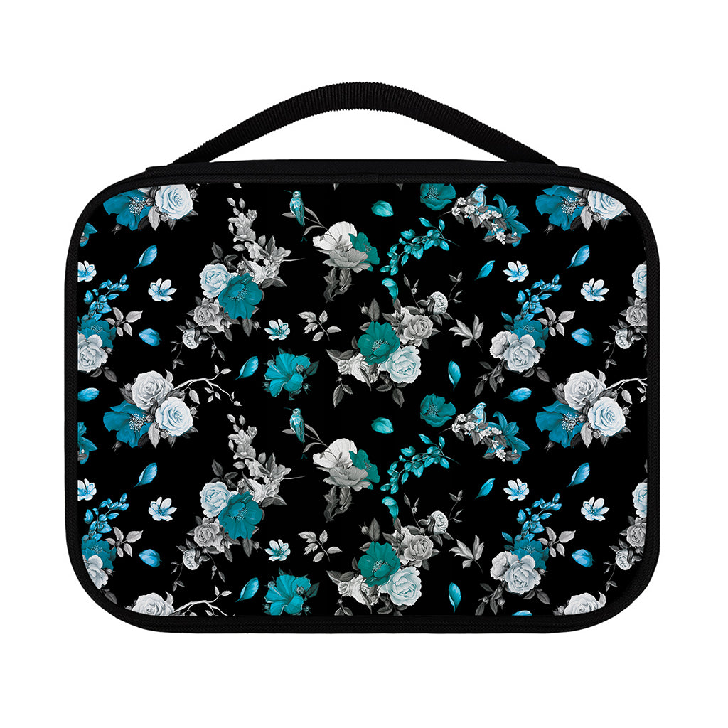Blue Peony And Grey Rose Floral Print Classic Bible Case