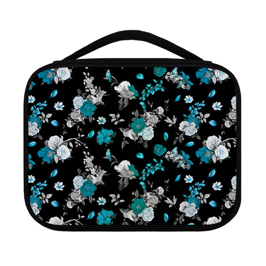 Blue Peony And Grey Rose Floral Print Classic Bible Case