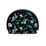 Blue Peony And Grey Rose Floral Print Coin Purse