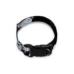 Blue Peony And Grey Rose Floral Print Dog Collar