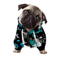 Blue Peony And Grey Rose Floral Print Dog Zip Up Hoodie
