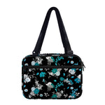 Blue Peony And Grey Rose Floral Print Double Strap Bible Bag