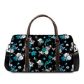 Blue Peony And Grey Rose Floral Print Duffel Bag