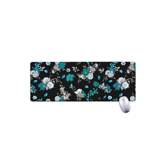 Blue Peony And Grey Rose Floral Print Extended Mouse Pad