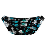 Blue Peony And Grey Rose Floral Print Fanny Pack