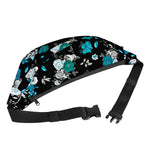 Blue Peony And Grey Rose Floral Print Fanny Pack