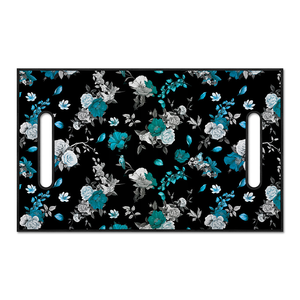 Blue Peony And Grey Rose Floral Print Golf Cart Seat Cover