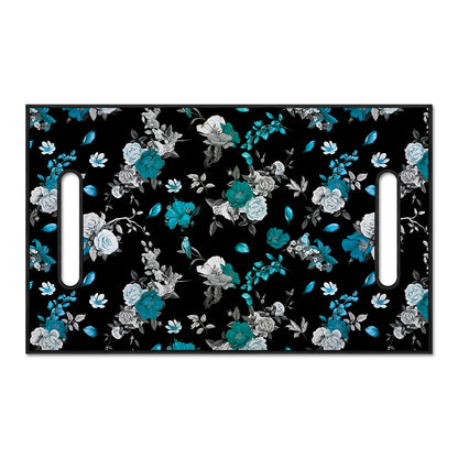 Blue Peony And Grey Rose Floral Print Golf Cart Seat Cover