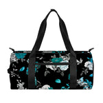 Blue Peony And Grey Rose Floral Print Gym Bag