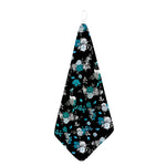 Blue Peony And Grey Rose Floral Print Hand Towel