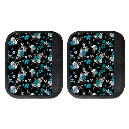 Blue Peony And Grey Rose Floral Print Handle Covers