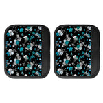 Blue Peony And Grey Rose Floral Print Handle Covers