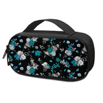 Blue Peony And Grey Rose Floral Print Insulin Cooler Travel Case
