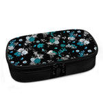 Blue Peony And Grey Rose Floral Print Insulin Cooler Travel Case