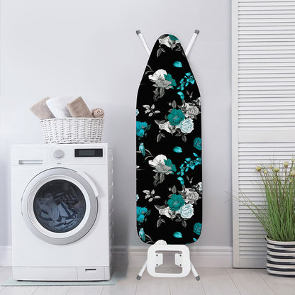Blue Peony And Grey Rose Floral Print Ironing Board Cover