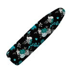 Blue Peony And Grey Rose Floral Print Ironing Board Cover