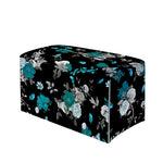 Blue Peony And Grey Rose Floral Print Leather Tissue Box Cover