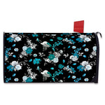 Blue Peony And Grey Rose Floral Print Mailbox Cover