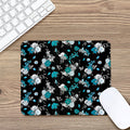 Blue Peony And Grey Rose Floral Print Mouse Pad