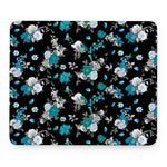 Blue Peony And Grey Rose Floral Print Mouse Pad