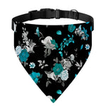 Blue Peony And Grey Rose Floral Print Over The Collar Dog Bandana
