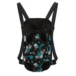 Blue Peony And Grey Rose Floral Print Pet Carrier Backpack