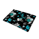 Blue Peony And Grey Rose Floral Print Pet Cooling Mat Cover