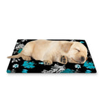 Blue Peony And Grey Rose Floral Print Pet Cooling Mat Cover