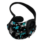 Blue Peony And Grey Rose Floral Print Pet Sling Carrier