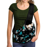 Blue Peony And Grey Rose Floral Print Pet Sling Carrier