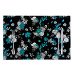 Blue Peony And Grey Rose Floral Print Placemat