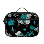 Blue Peony And Grey Rose Floral Print Portable Lunch Bag