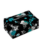 Blue Peony And Grey Rose Floral Print Rectangle Tissue Box Cover